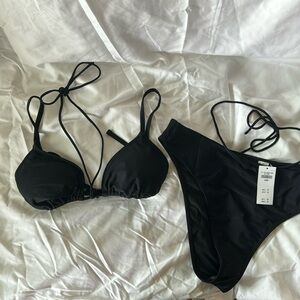 NWT Black Strappy High Waist Bikini Set Abercrombie & Fitch